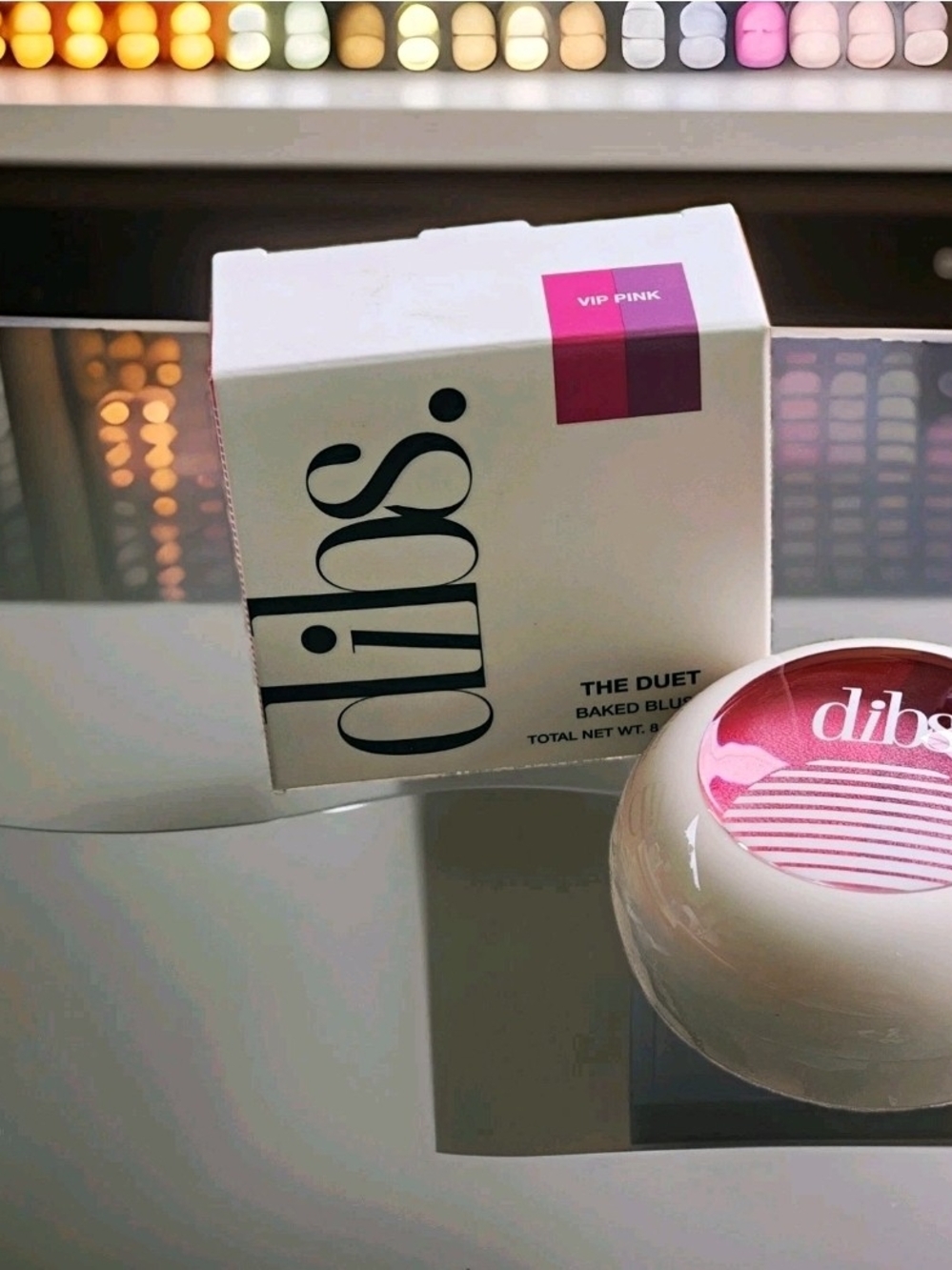 dibs The Duet Baked Powder Blush Duo VIP PINK Pink Shade 0.3 oz